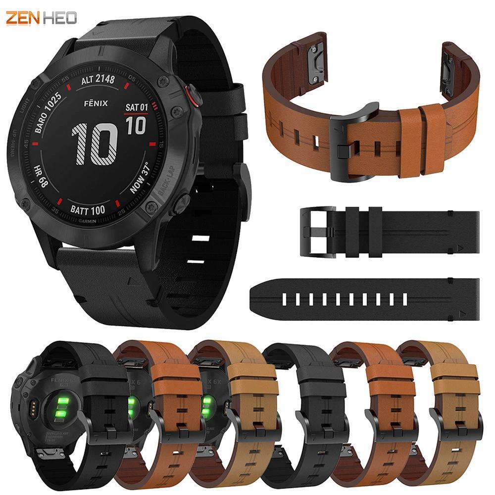Quick Fit Leather Strap For Garmin Fenix 6 6S 6X Pro 7 7S 7X Smart Watch Band for Garmin Fenix 5 5S 