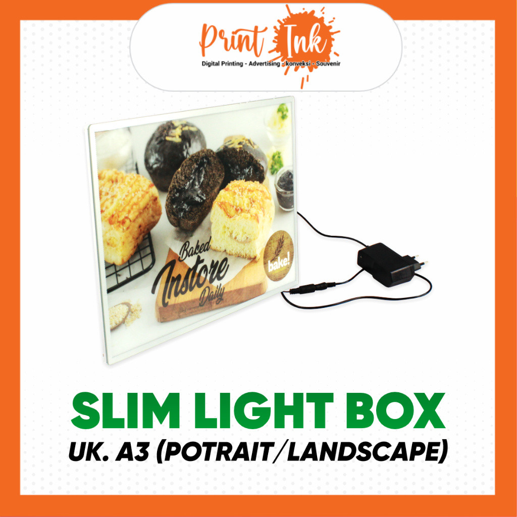 Slim Light Box / Slim Light Box LED Adversiting Portable/ Slim Light Box + Rangka/ UK A3
