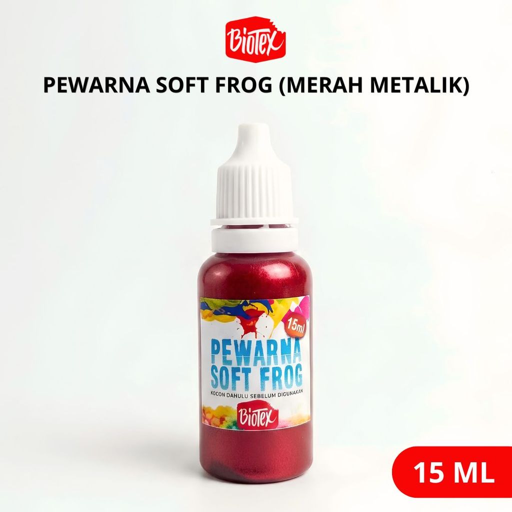 Biotex PEWARNA LATEKS 15 ML MERAH METALIK - Latex Latek Soft Frog Sofrog