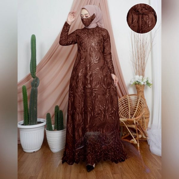 NIKMAT_GAMIS- BAJU BUSUI RESLETING DEPAN BROKAT BUNGA FULL PURING