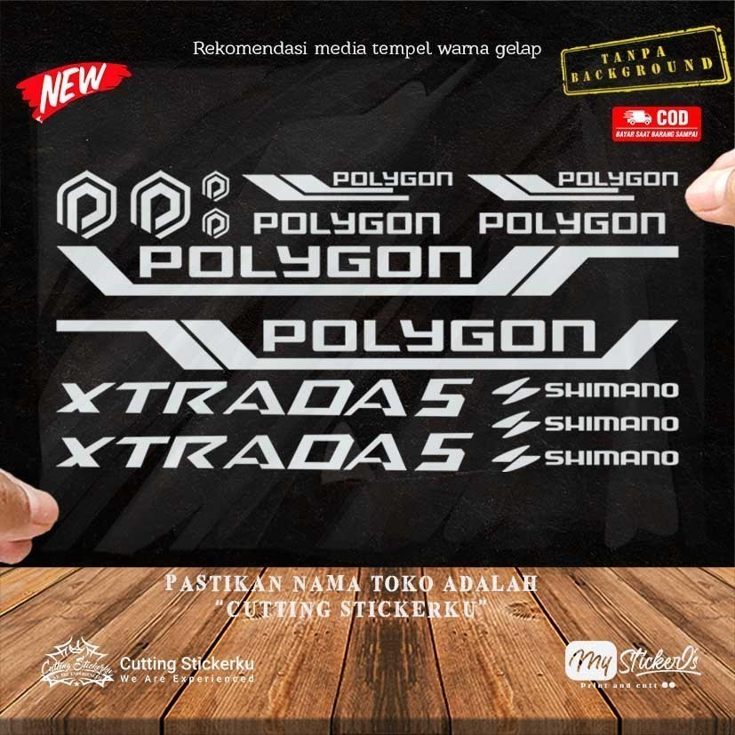 Cutting Sticker Polygon Extrada 5 Variasi Sepeda Frame Aksesoris Body Style Lipat Keren Decal Stripi