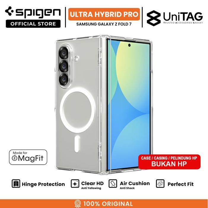Case Pelindung HP for Samsung Galaxy Z Fold 7 Spigen Ultra Hybrid Pro Magfit Casing - Clear White