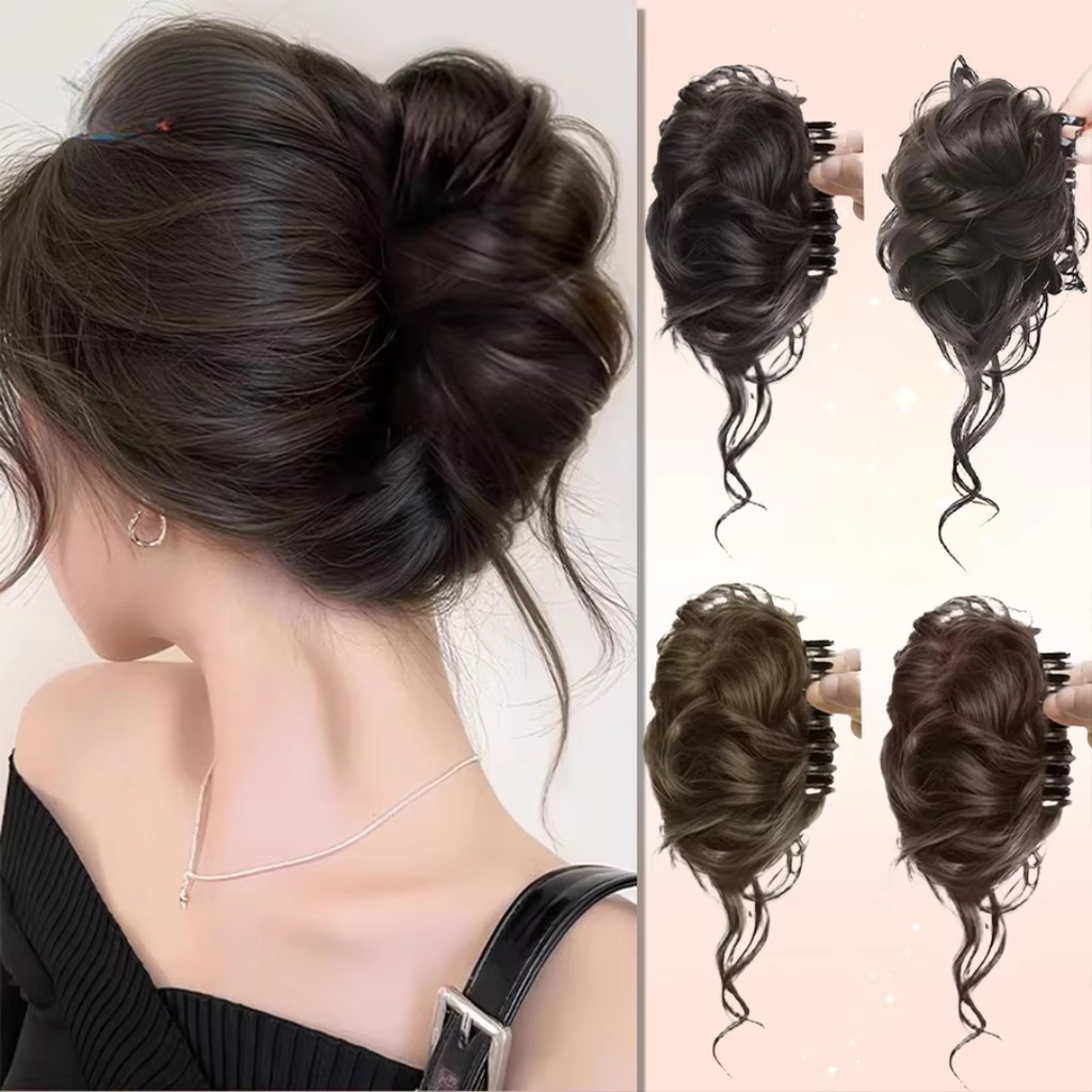Wig Sanggul Cepol Rambut Palsu Model Ekor Kuda Konde Rambut Instan Modern Praktis Untuk Wanita