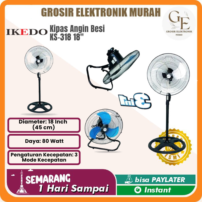 IKEDO Kipas angin besi TORNADO IKEDO KS-318 18 INCH 3in1 / TORNADO FAN termurah