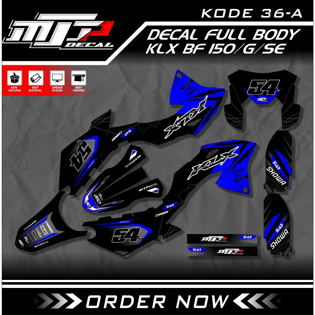 Sticker Trail KLX 150 BF Fullbody - Dekal Stiker KLX BF/G/Extreme Desain Simpel