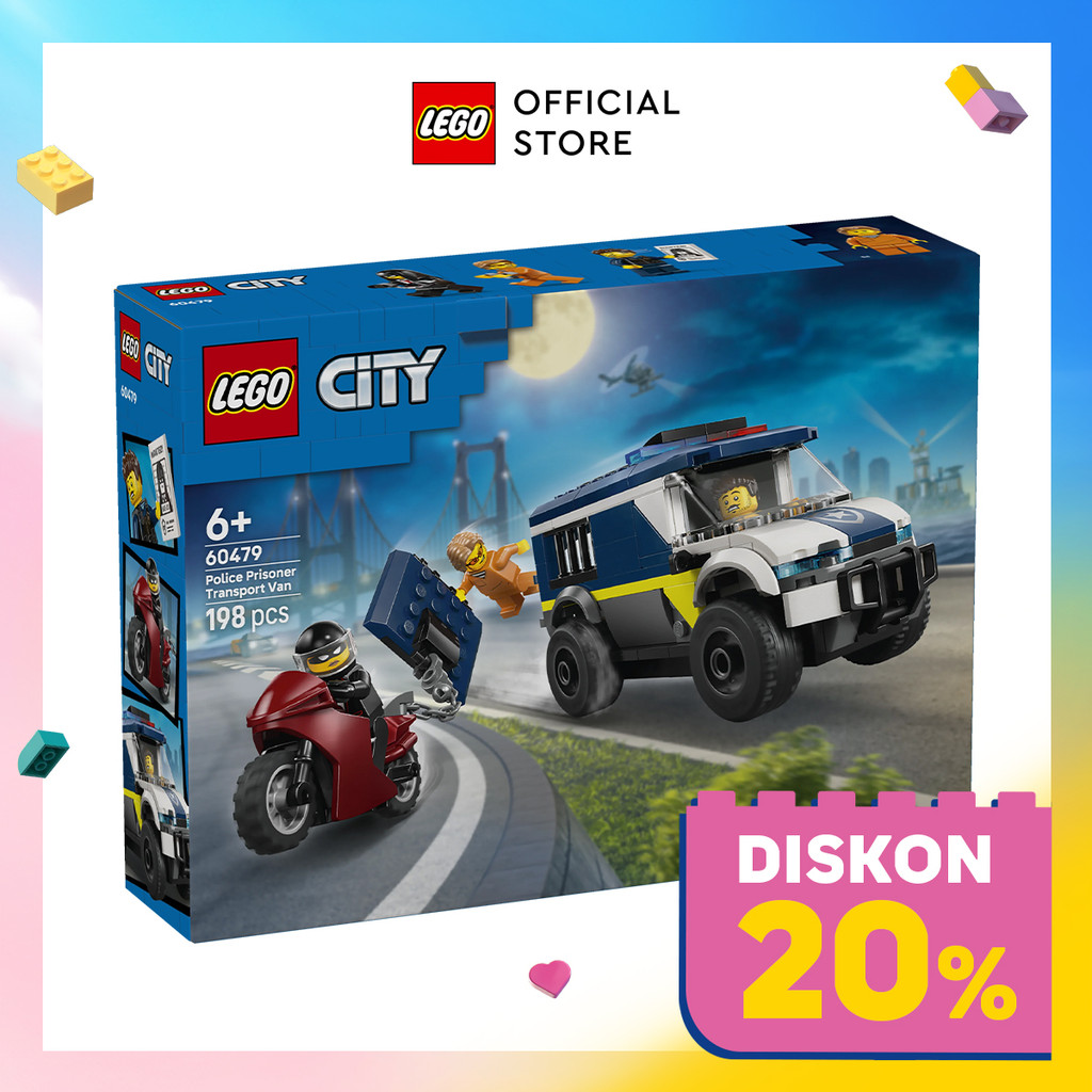 LEGO City 60479 Police Prisoner Transport Van (198 Pieces), Building Block, Toys, Bricks