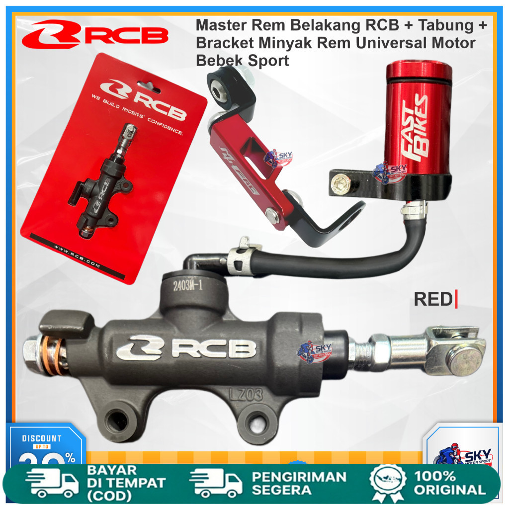Master Rem Belakang RCB + Tabung + Bracket Minyak Rem Mufac Universal Tonjokan Semua Motor Sport Beb