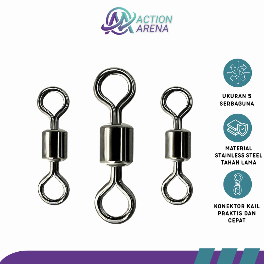 Konektor Umpan Kail Pancing Stainless Steel 5# 100 PCS