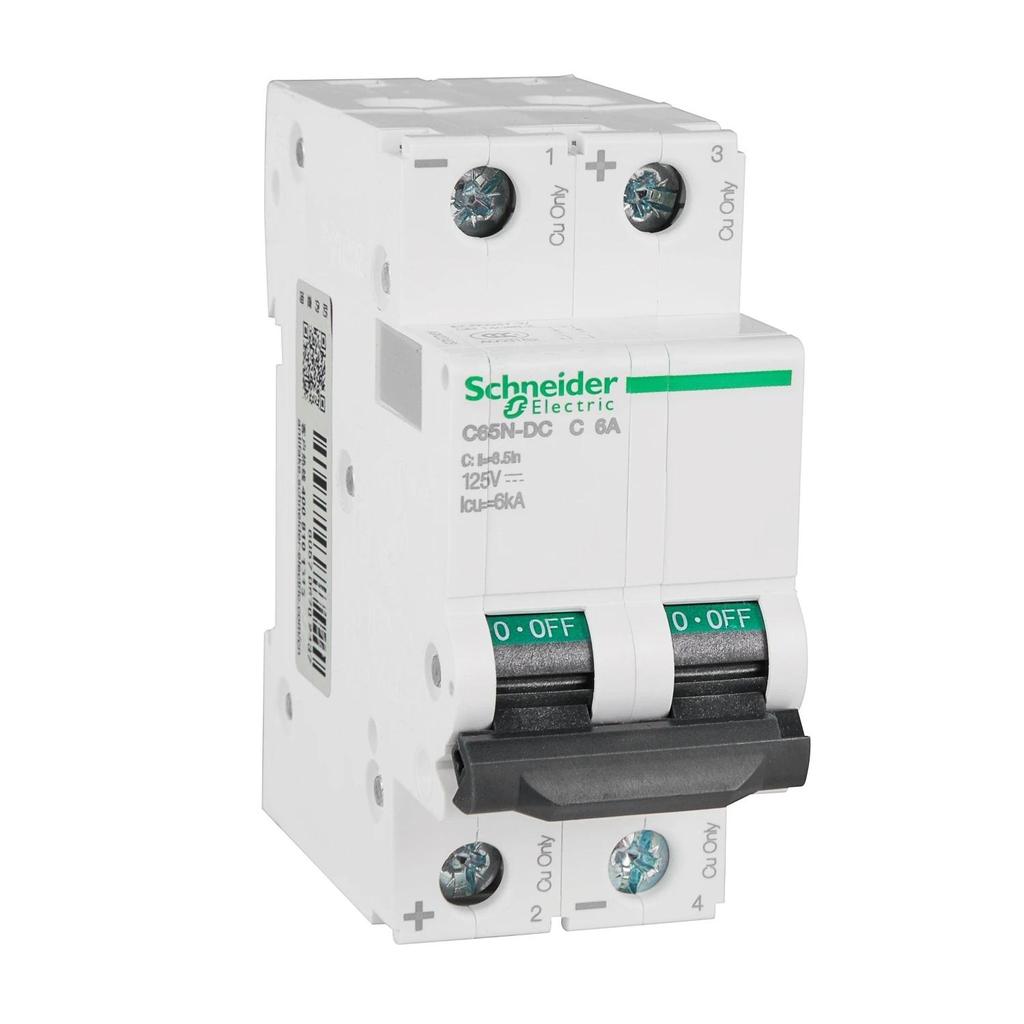 Schneider Electric Multi 9 C65N-DC MCB 2P DC Miniature Circuit Breaker Berbagai Amperase Tersedia 1A