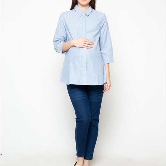 Hamil Menyusui St.Yves Kemeja Hamil dan Menyusui St.Yves Mom Blouse Detail Stripes - S Menyusui St.Y