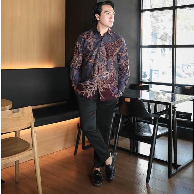 Hardi Batik - ASANA LILAC | Kemeja Batik Pria Lengan Panjang