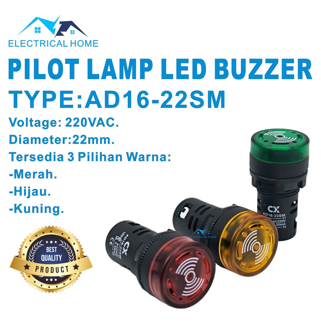 PILOT LAMP LED BUZZER 22mm 220VAC