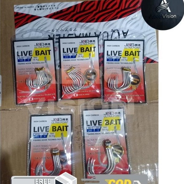 Live Bait JNB Mata Kail Jigging Hook Jig - 1/0