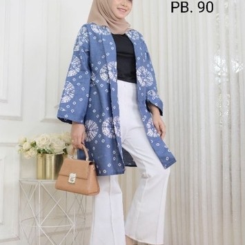 Bolero tunik indigo, Blezer batik