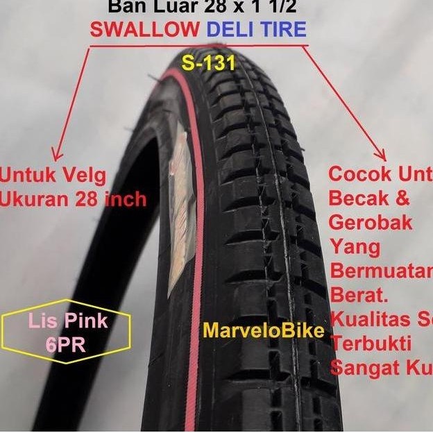 Ready Ban Luar Becak 28 Swallow 6PR