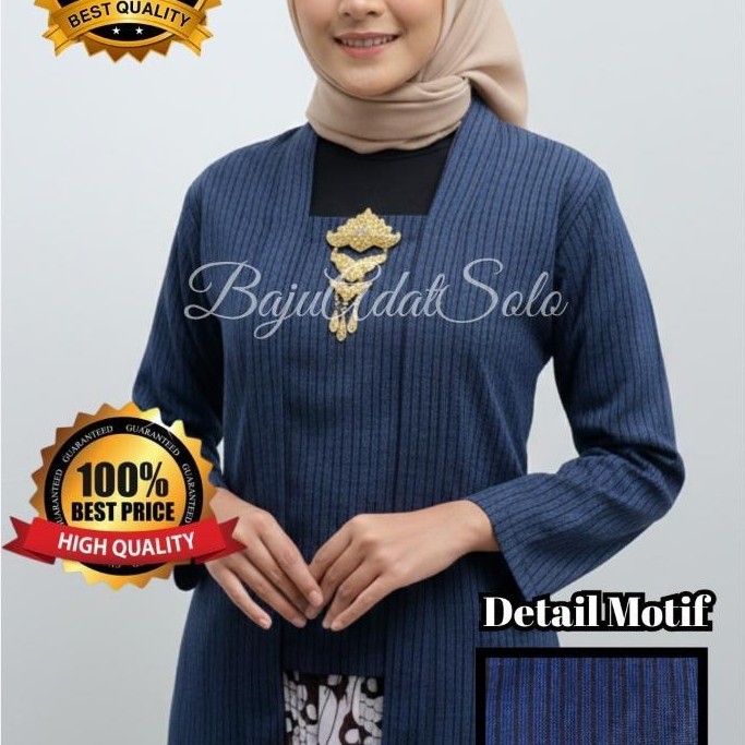 Murah Kebaya Lurik Kutubaru Lengan Panjang Wanita Dewasa/Baju Adat Jawa Lurik