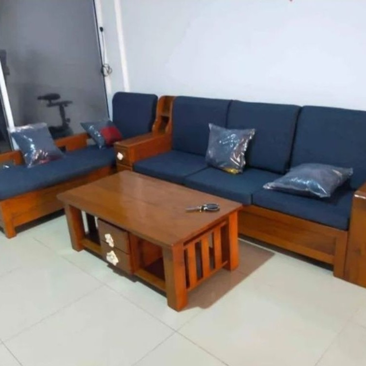 Kursi Sudut Minimalis Jati Mewah Solid Kayu Jati