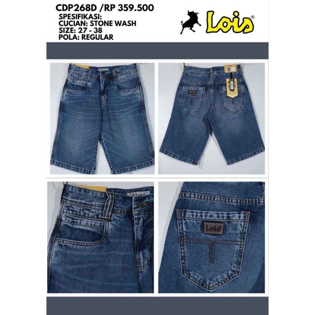 CELANA LOIS JEANS PENDEK 100% ORIGINAL