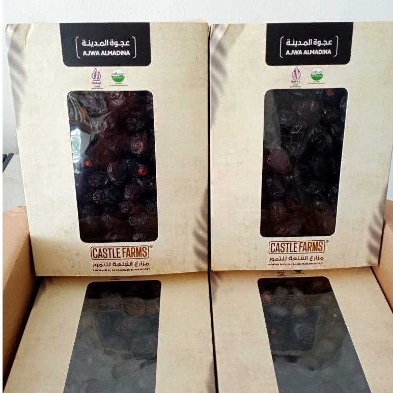 kurma Ajwa castle farm organic 1kg /ajwa asli madinah castle farm organic dus putih