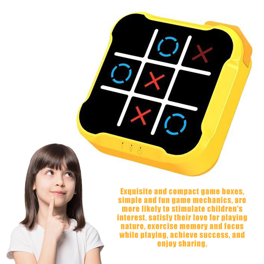 Konsol Game Digital Anak Tic Tac Toe Portabel Mainan Edukasi Asah Otak Motorik Papan Catur Elektroni