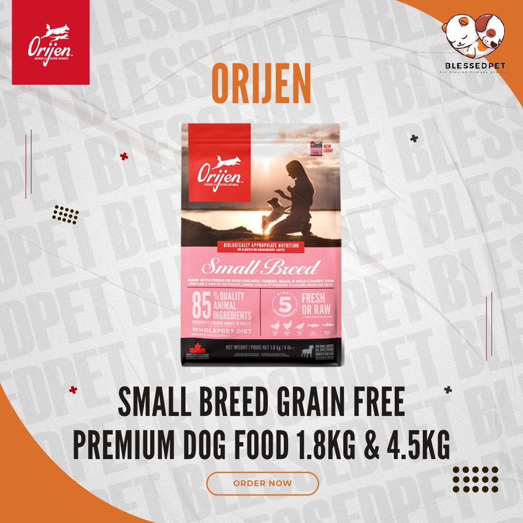 ORIJEN Small Breed Dog Dry Food Premium 1.8kg / 4.5kg | Makanan Anjing Premium Ras Kecil