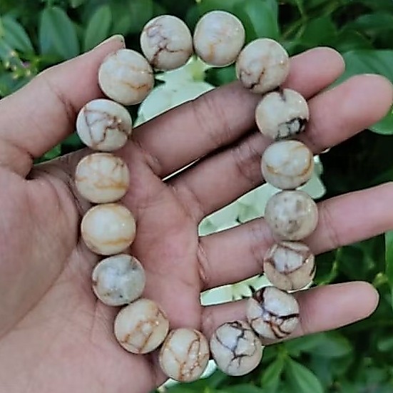 Gelang Batu Marjan Putih Mulus Dim 14 Asli Berkualitas