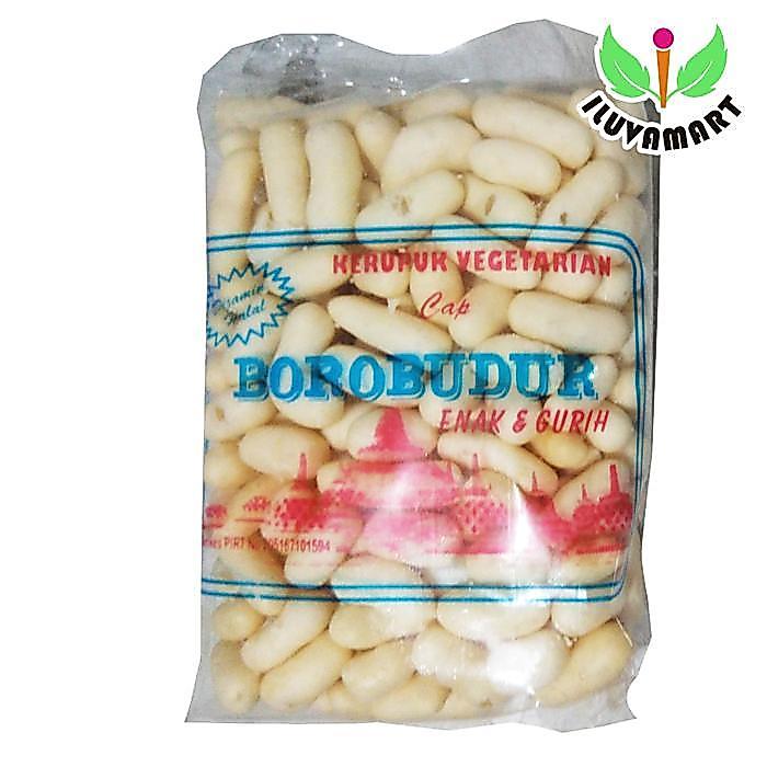 "New" Cap Borobudur Kerupuk Getas 220gr / Krupuk Atom Vegetarian Cemilan