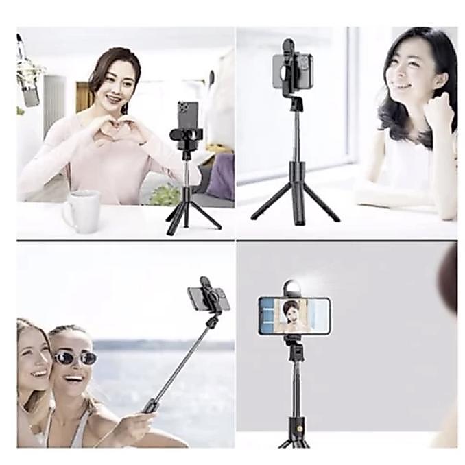 sale Tripod Tongsis Bluetooth Remote Selfie Stick LED Flash Tripod Hp Portable Rotatable Expandable