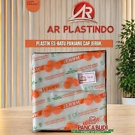 Plastik PE es batu panjang 9x33 jeruk