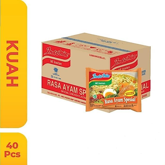 INDOMIE KUAH RASA AYAM SPESIAL INSTAN HALAL 1 DUS ISI 40 PCS MIE KUAH