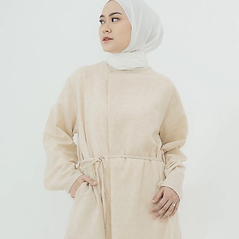 Safiya Linen Dress Beige - Swifter