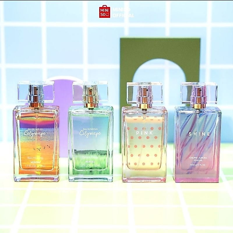 MINISO parfum SHINE / GREEN / SUNRISE / PINK PERFUME. 50ml. Parfum minuso surabaya