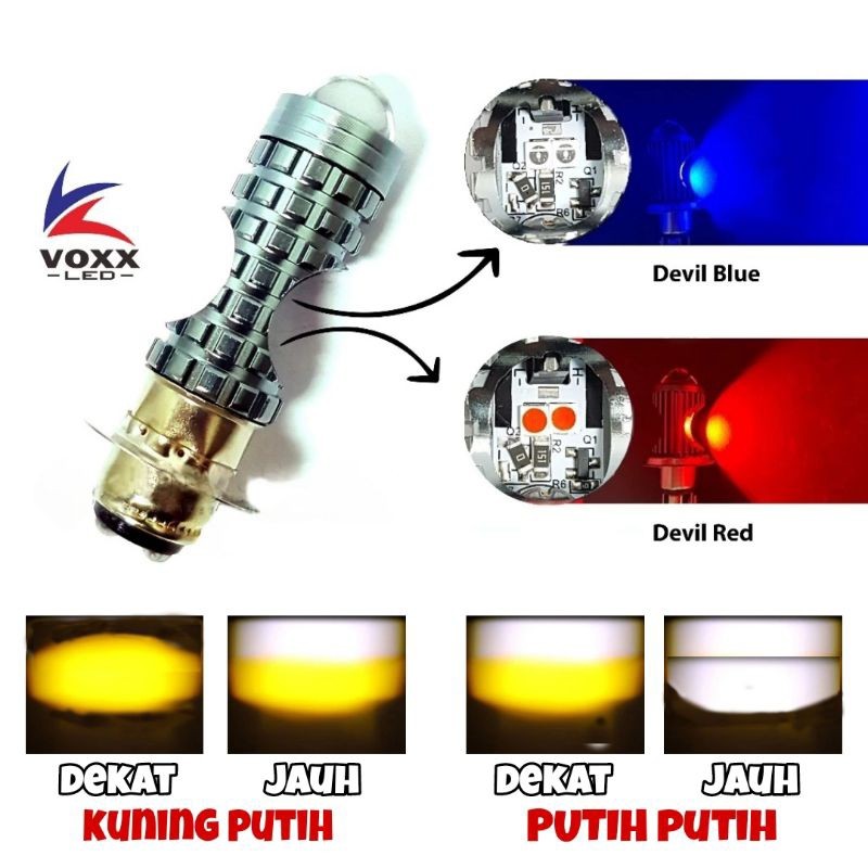 (READY STOCK) lampu LED laser H6 VOXX beat Vario Mio Supra x matic bebek paling terang jupiter AC dc
