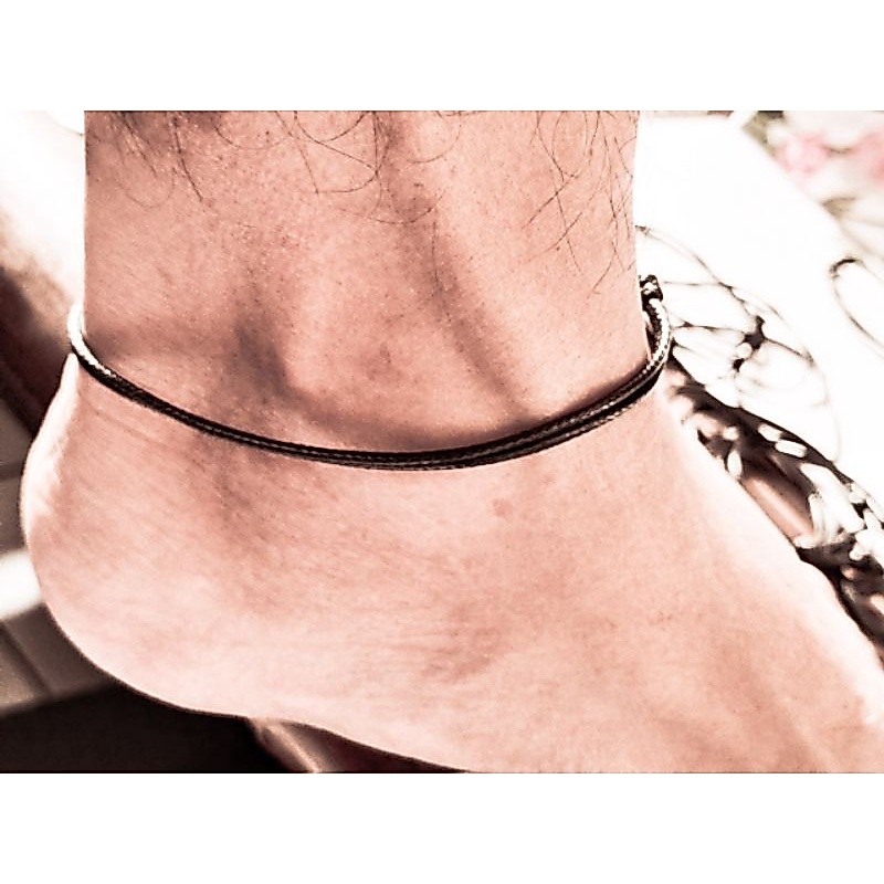 Gelang Kaki Tali Hitam/Gelang Kaki Tali Korea/Gelang Kaki Pria Wanita/AGAM AKSESORIS