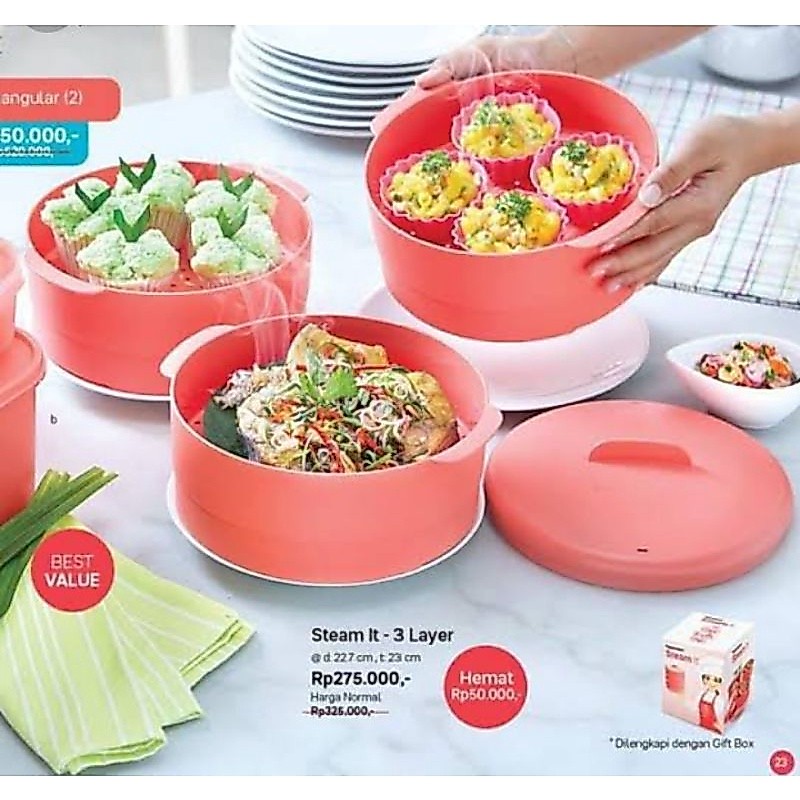 Steam it Tupperware 3 susun / Kukusan Tupperware 3 susun