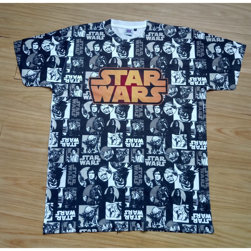 KAOS STAR WARS COMIC STYLE BW AOP, ALL OF PRINT DEPAN BELAKANG, kaos TAG THAILAND, KAOS DISTRO BOOTL