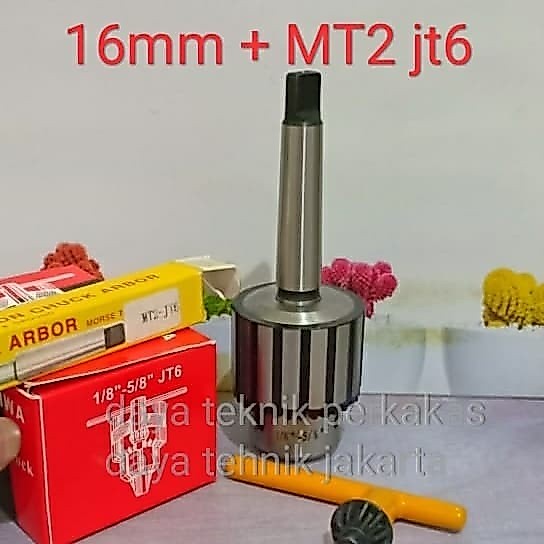 kepala bor 16mm jt6 + as bor MT2 - CHUCK 16mm sanou - chuck drill VJ
