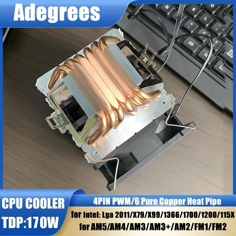 6 Heat Pipe CPU Air Cooler Dual Fan CPU Air-Cooling Raator for LGA1700 1200 115X 2011 1366  X79 X99 