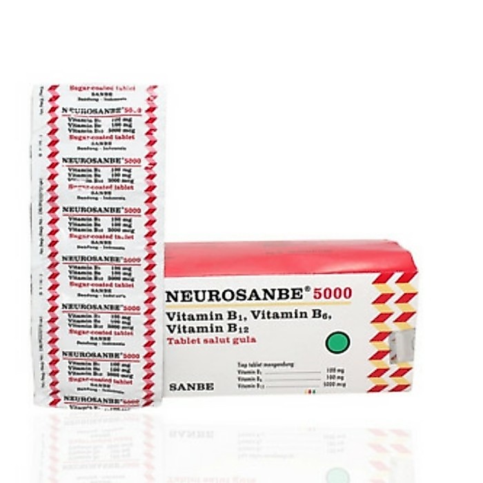 Neurosanbe 5000 1 strip 10 kaplet/Vit B kompleks