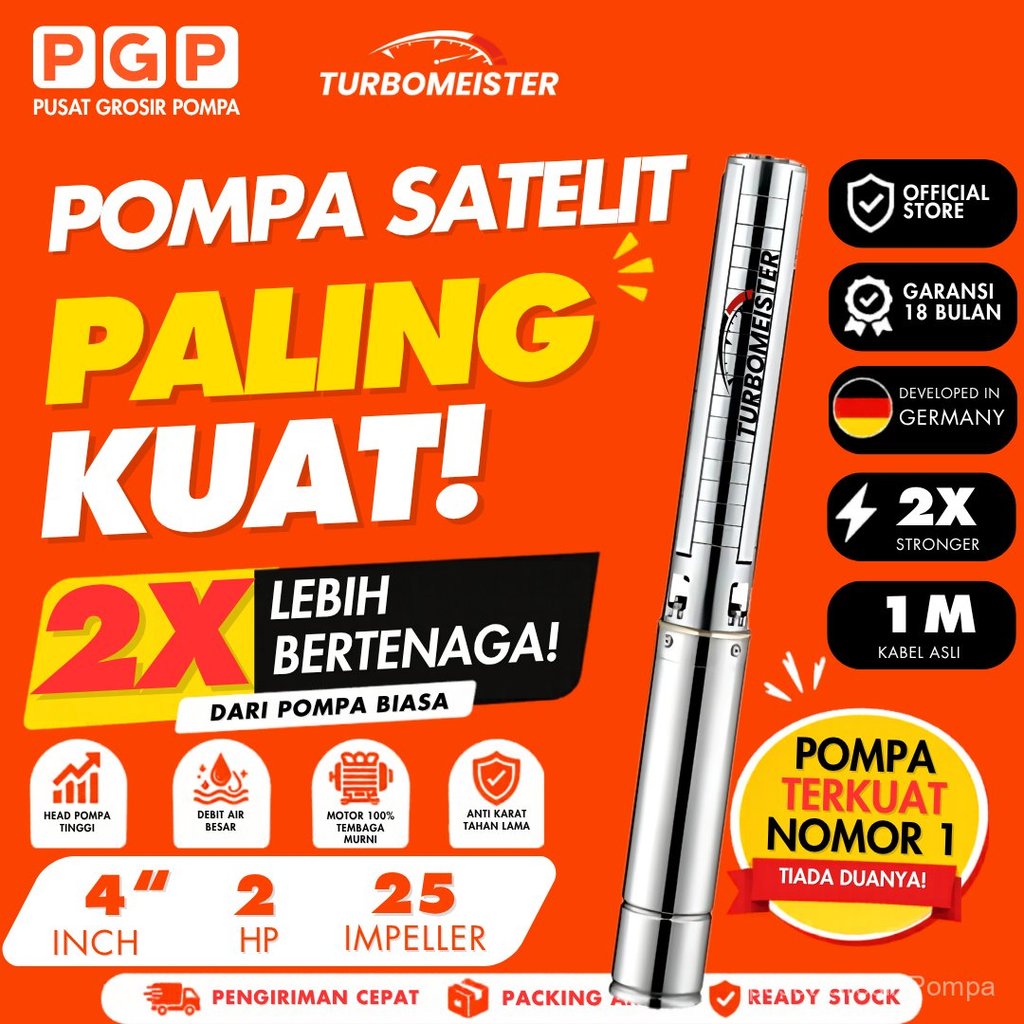 Pompa Satelit Turbomeister 4 Inch 2 HP - Pompa Submersible / Sibel