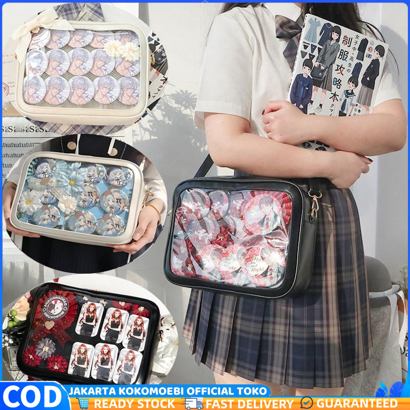 MOREBI Itabag Tas Slempang Untuk Badges Tas Kuliah Tas Anime Transparan Tas Itabag Untuk Simpan Badg