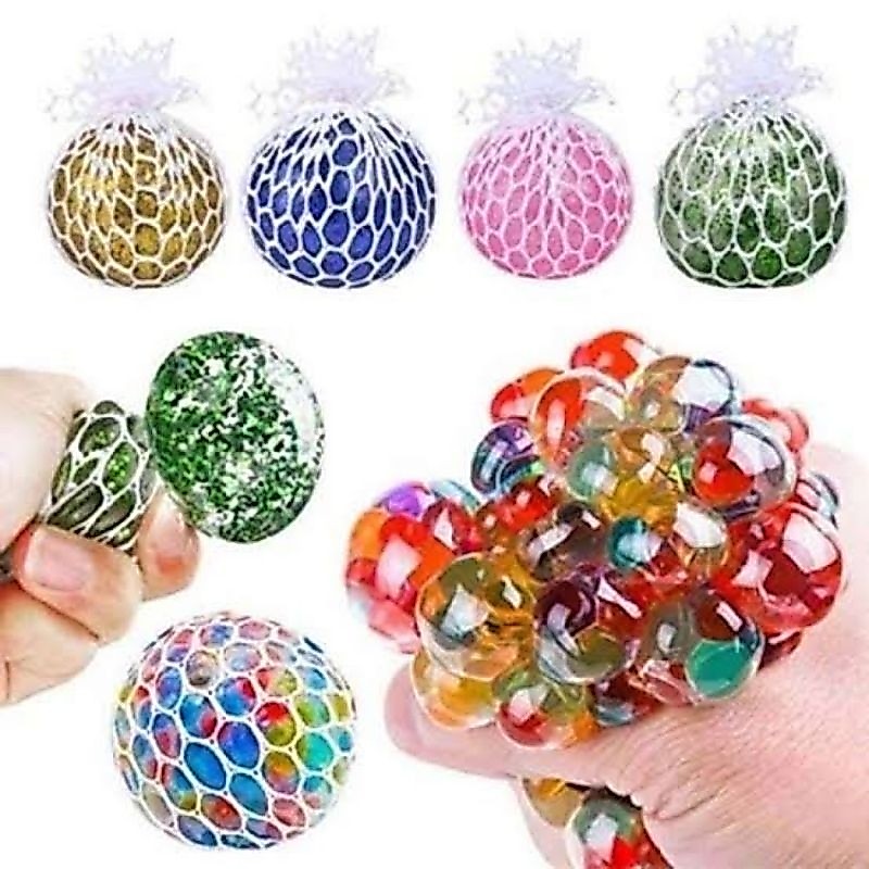 Mainan Stress ball rainbow pencet anti stress mesh ball bola pencet