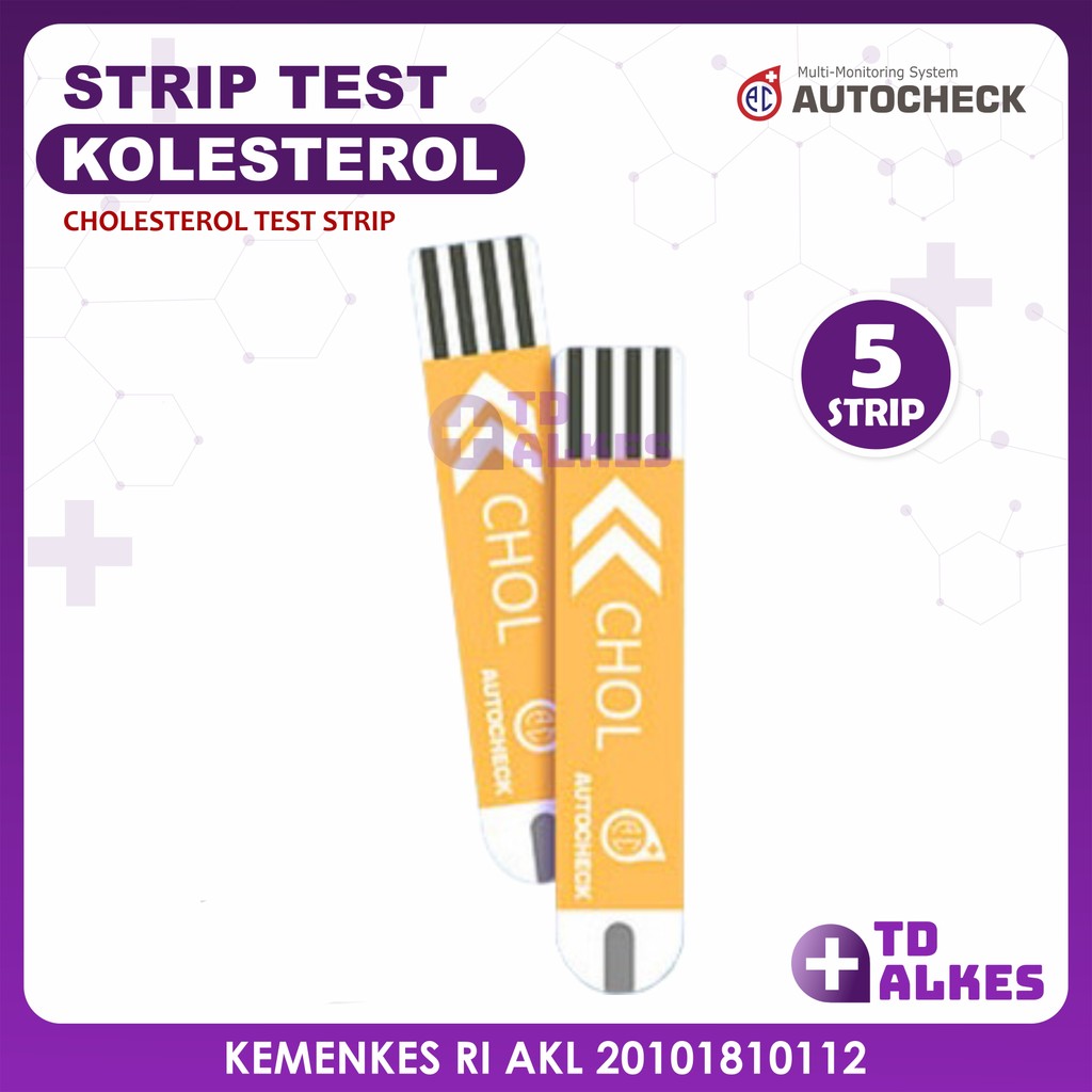 Autocheck Strip Stick Cholesterol isi 5 Cek Test Tes Kolesterol Colesterol Stik Auto Check Refill