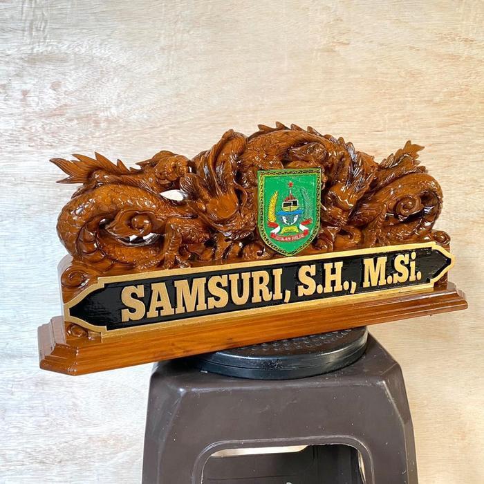 Papan nama meja / papan nama custom / papan nama meja ukiran-leluhurart-
