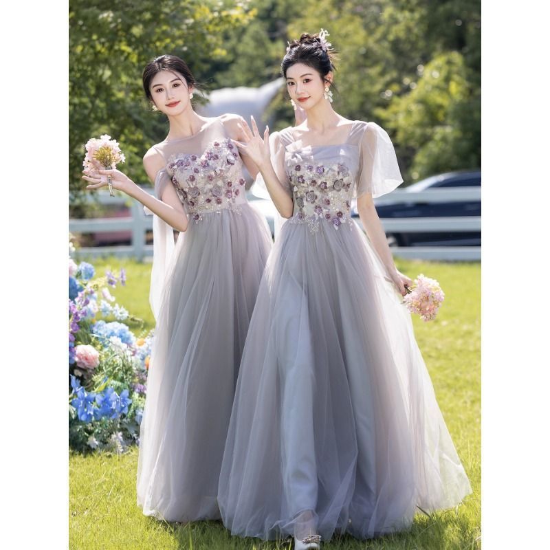 Pakaian pengiring pengantin wanita mewah gaun pernikahan baru gaun pengantin wanita kain organik