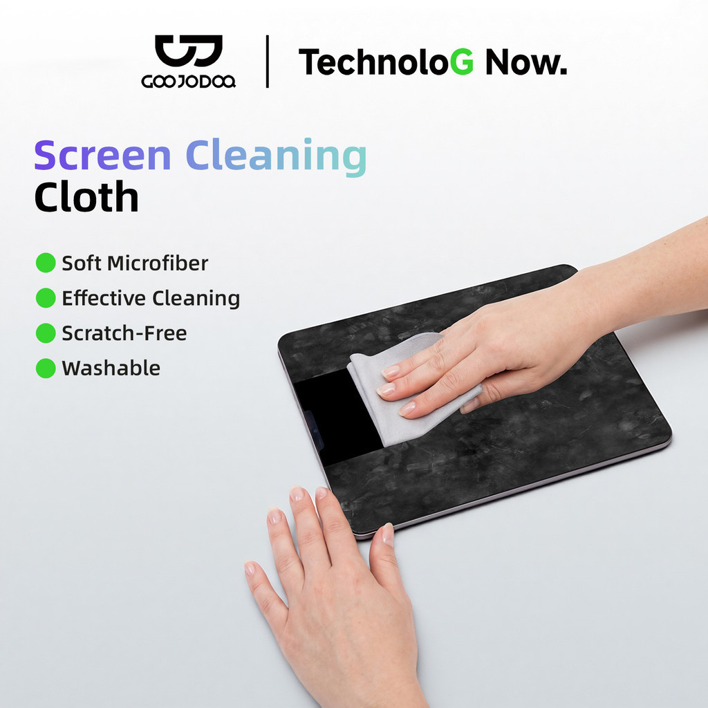 GOOJODOQ Screen Cleaning Cloth Multi-Device Easy to Wash Effectively Adsorb Fingerprints Oil Stains 
