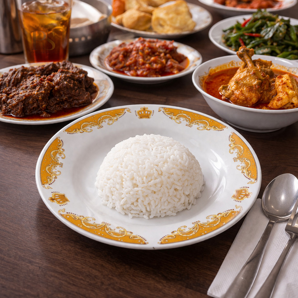 Piring Makan Keramik 1 Lusinan 9 Inchi dan 1/2 Lusin Mahkota Packing Kayu Murah