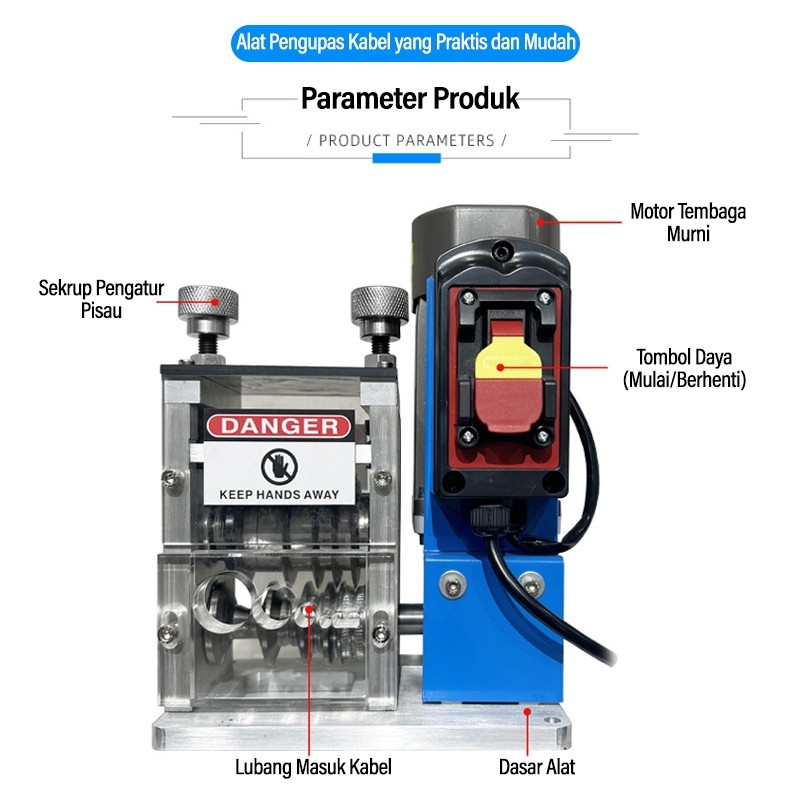 Mesin Pengupas Kawat Listrik Kecil Limbah Tembaga Pemotong Baja Wire Stripper Untuk Daur Ulang EBS P