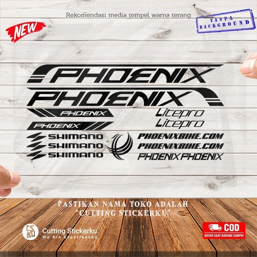 Cutting Sticker Phoenix Bike Variasi Set Sepeda Mtb Lipat Gunung Frame Bmx