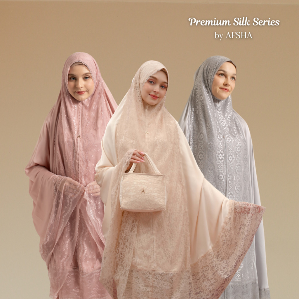 bunga.. Afsha - Mukena Silk Premium Hampers With Box 989